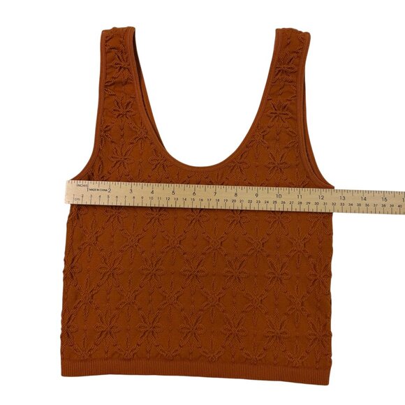Forever 21 Orange Rust Textured Knit Tank Top Size M/L - Picture 4 of 5